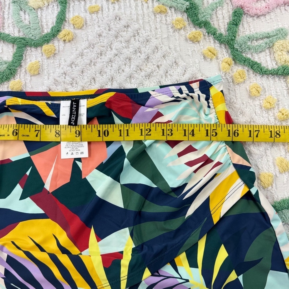 Jantzen Tropical Utopia Swim Skirt Palm Leaf‎ Print Wrap Front Size 6 JZ23733C - Picture 4 of 8
